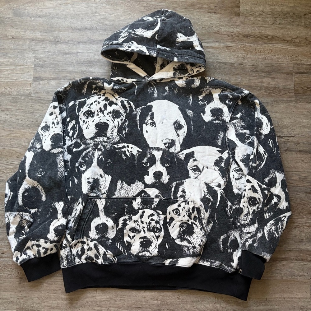 Kismet Monochrome Dog Print Hoodie